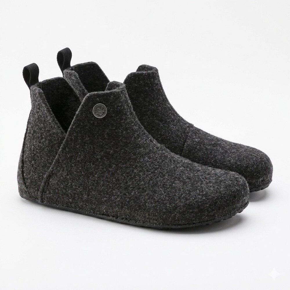 Birkenstock Andermatt Shearling Wool Felt Slipper Boots Womens 7 Narrow Euro 38